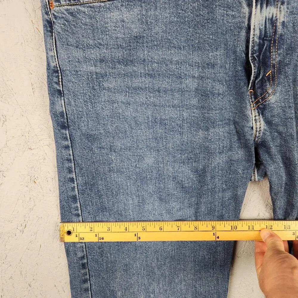 Levis 505 Jeans Mens 38x30 Blue Denim Straight Leg Regular Fit Stretch Mid Wash